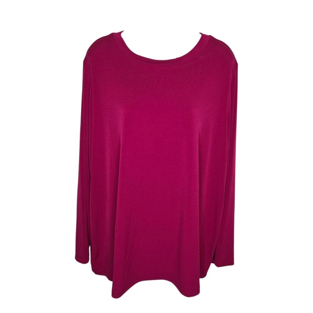 Susan Graver Women's Modern Essentials Liquid Knit Long-Sleeve Top, Size 2X